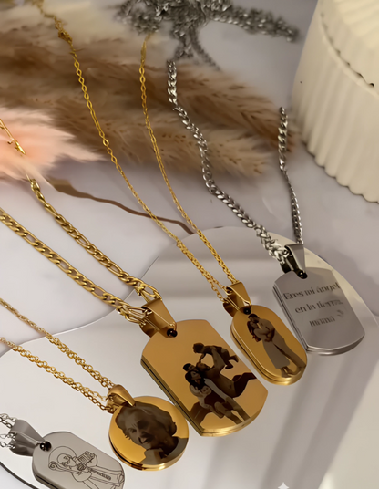 “Recuerdo Vivo” – JOYA FOTOGRABADA PERSONALIZABLE (COLLAR / PULSERA)
