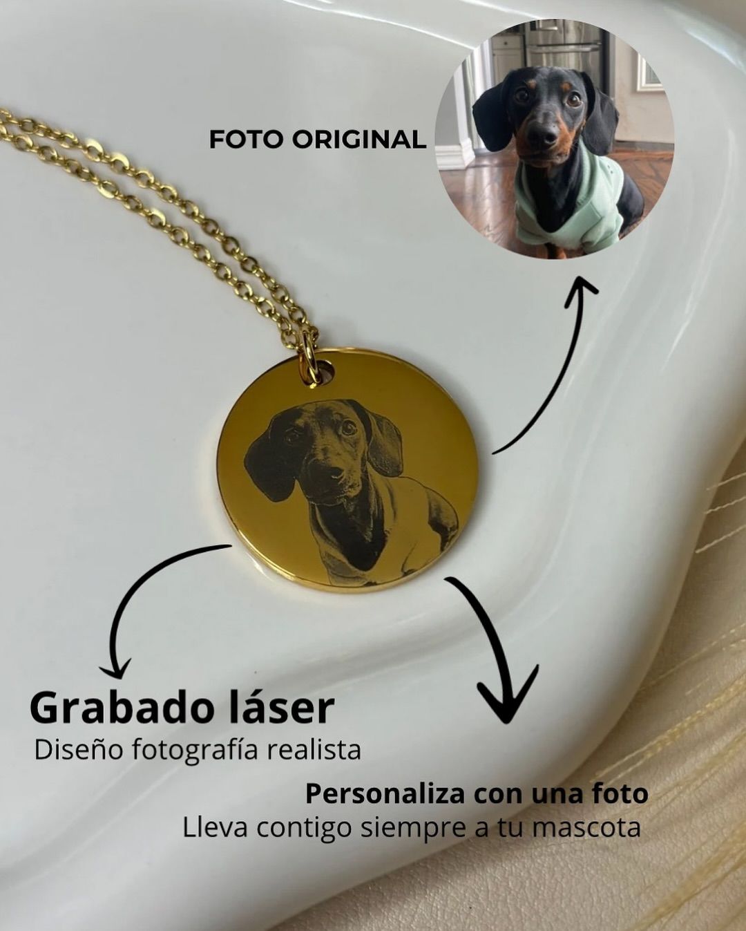 “Recuerdo Vivo” – JOYA FOTOGRABADA PERSONALIZABLE (COLLAR / PULSERA)